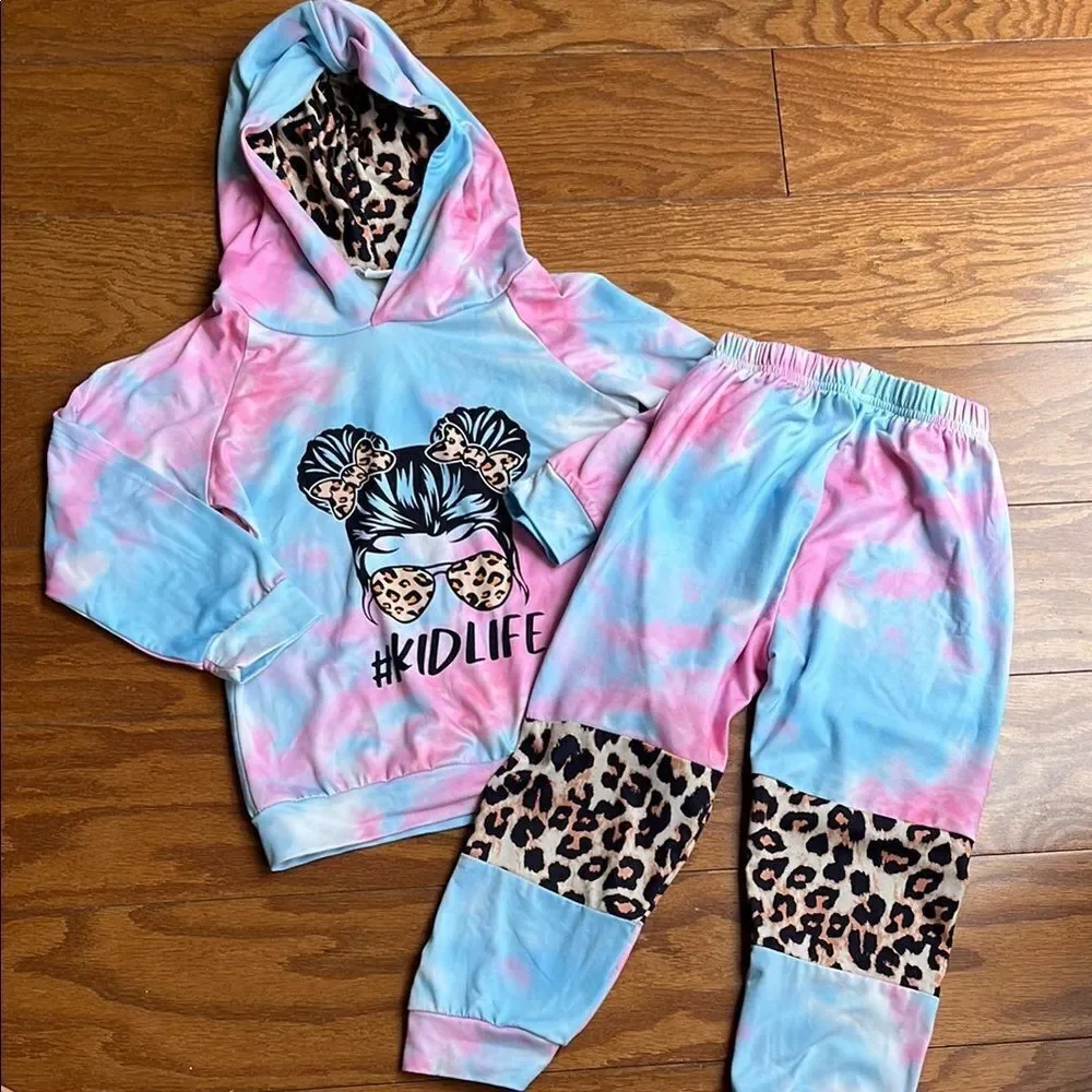 Kids Tie-Dye Hoodie and Pants Set